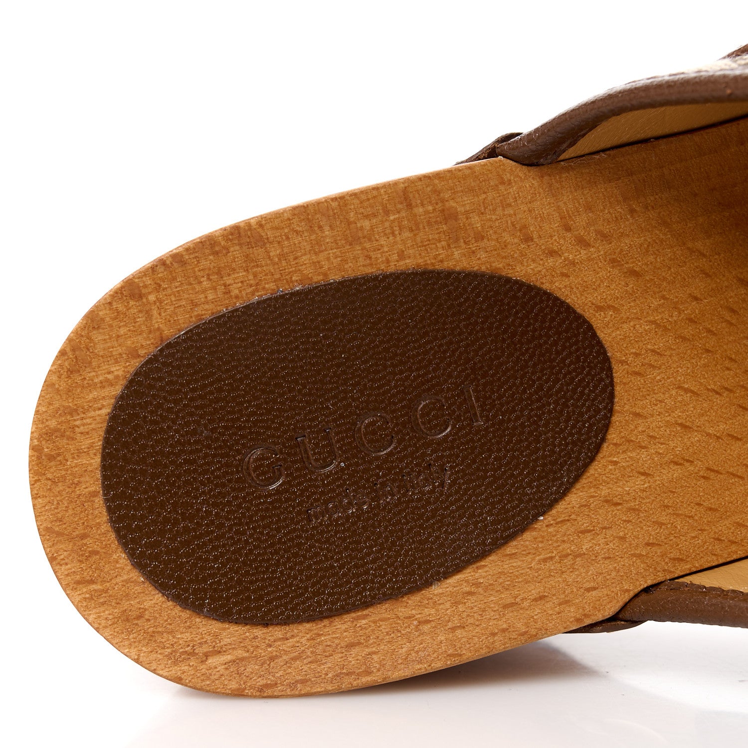 Gucci Monogram Goatskin Horsebit Clog Mules 37.5 Beige Ebony Brown Sugar 7 of 9
