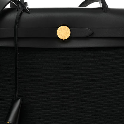 Hermes Military Toile Vache Hunter Herbag Zip PM 31 Black 9 of 12