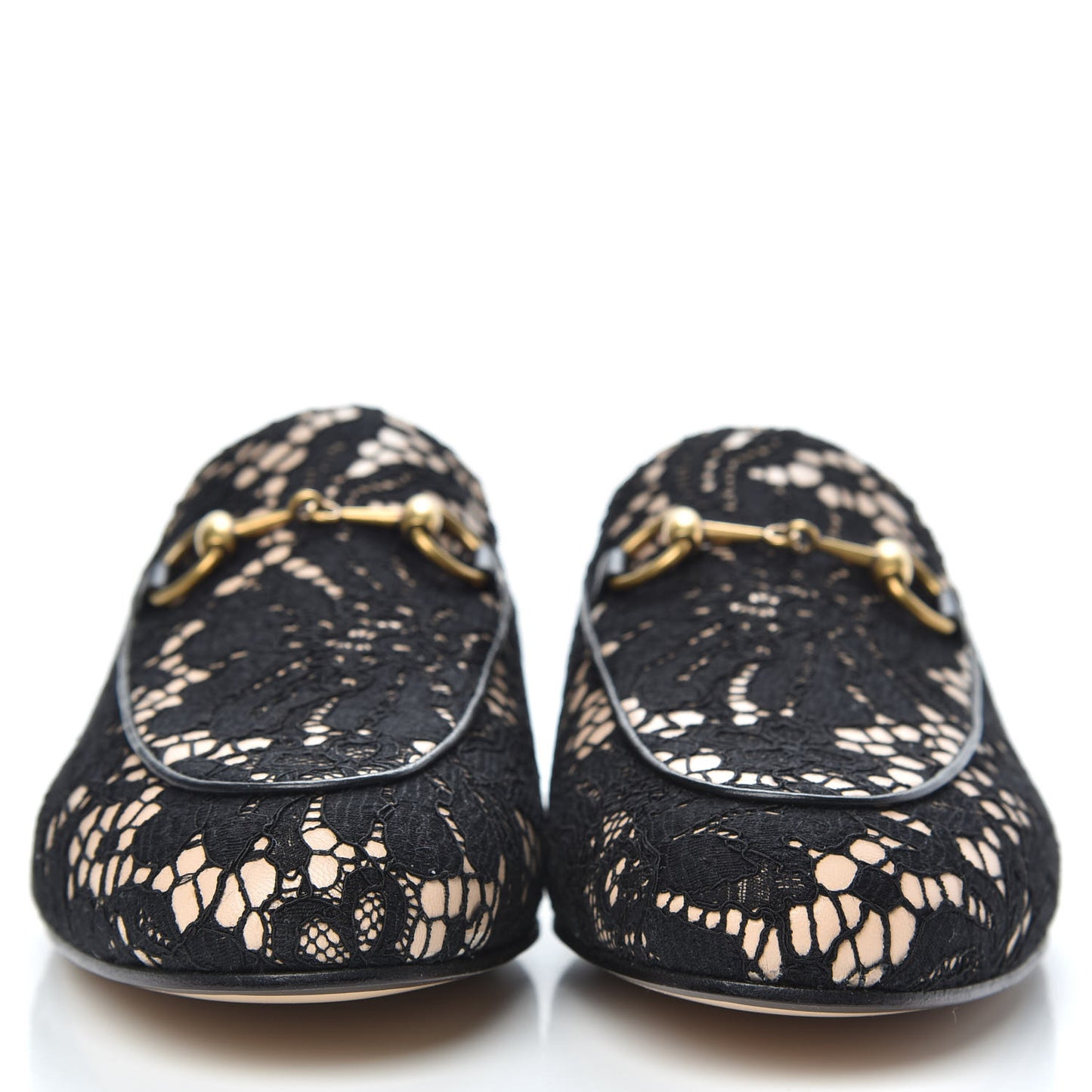 Lace Malaga Kid Womens Princetown Slippers 36 Black Skin Rose