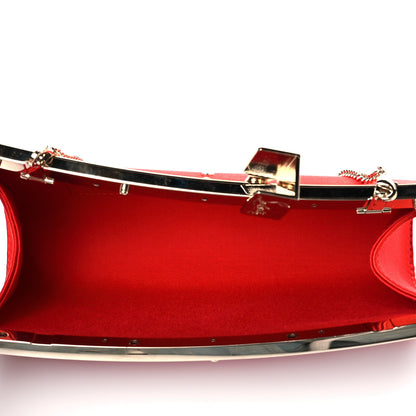 Christian Louboutin Satin Palmette Clutch Red 5 of 9