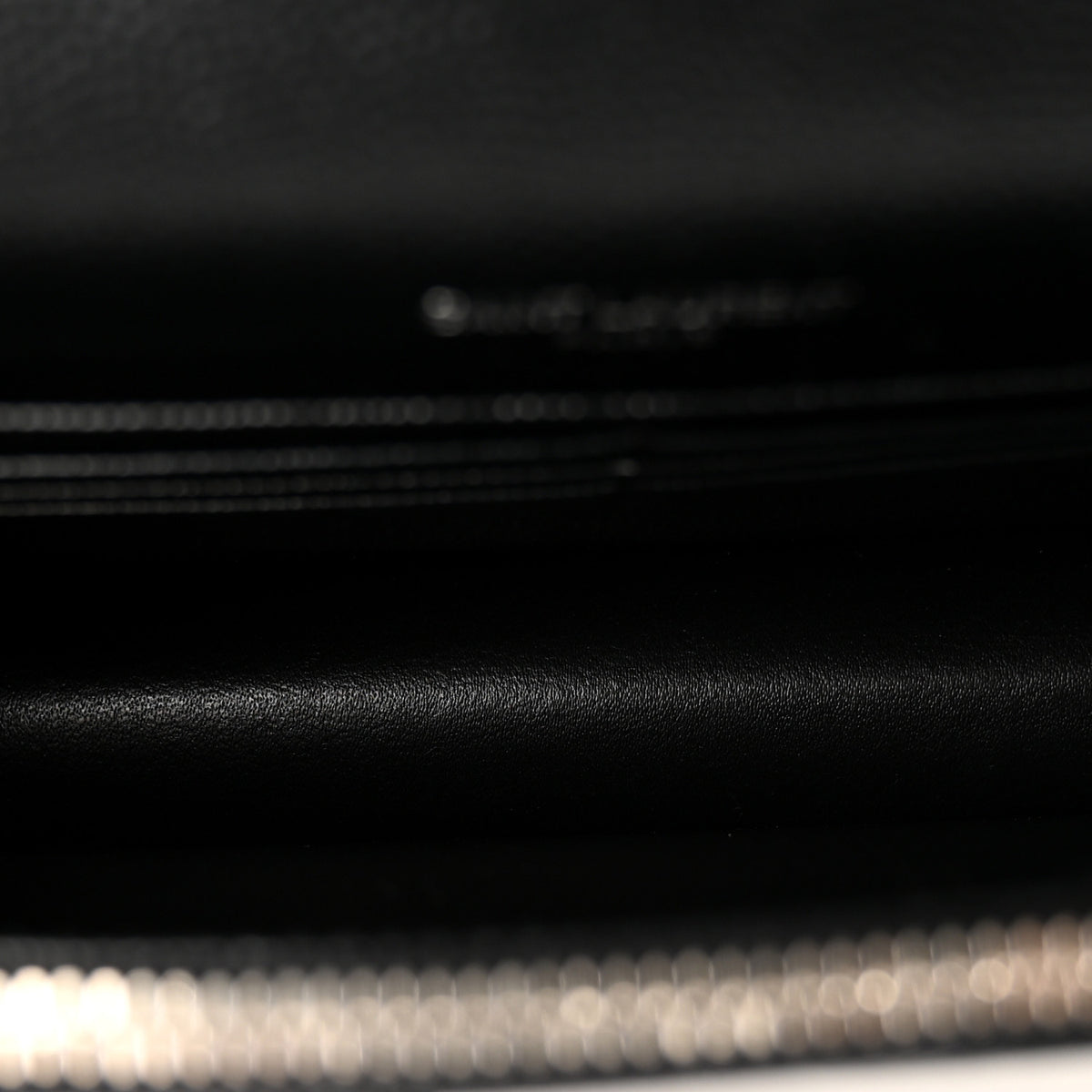 Saint Laurent Grain De Poudre Matelasse Chevron Monogram Envelope Chain Wallet Black 5 of 10