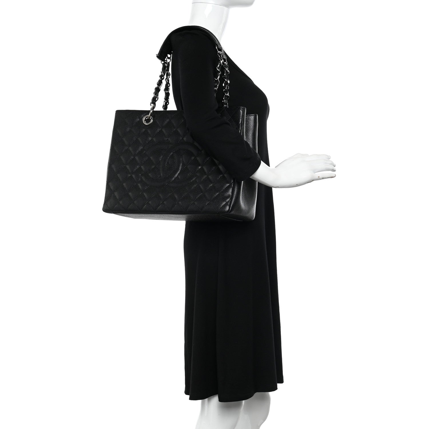 Chanel Caviar Quilted Grand Shopping Tote GST Black 2 of 11