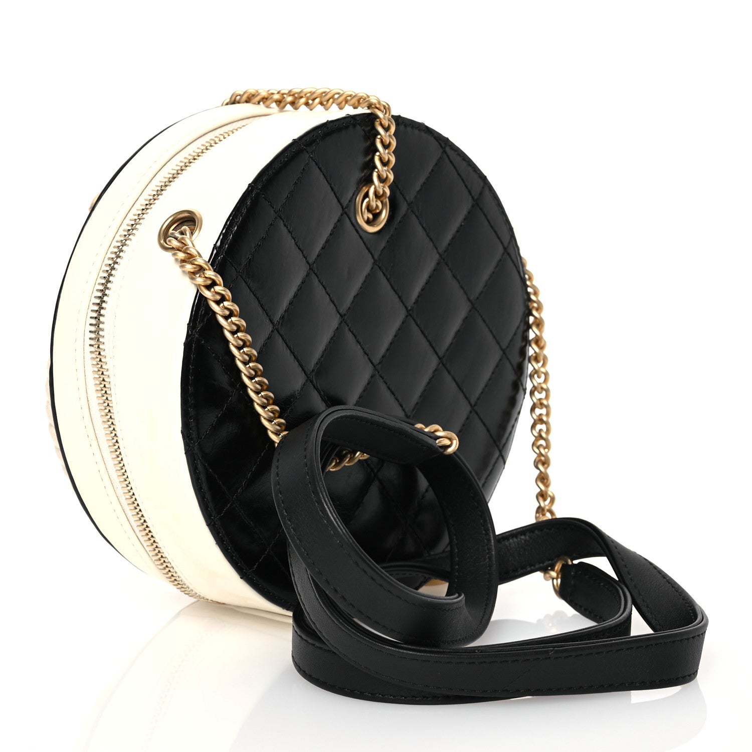 Chanel Crumpled Calfskin Cotton Small En Vogue Round Bag Black 3 of 13