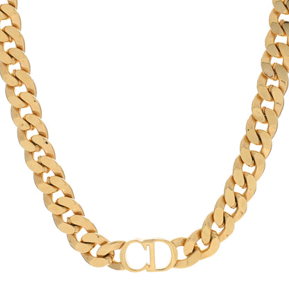 Christian Dior Metal CD Choker Necklace Gold 1 of 4
