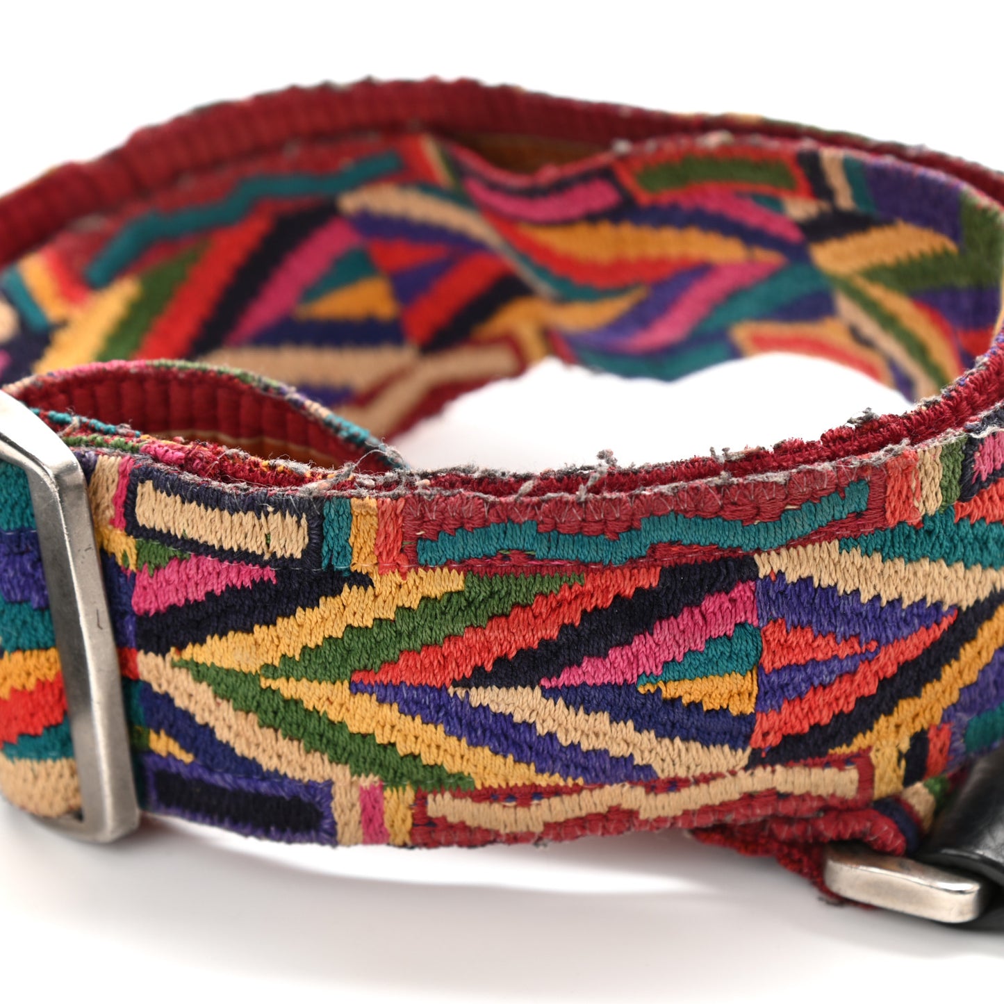 Pebbled Calfskin Tribal Small Guitar Strap Rockstud Rolling Flip-Lock Messenger Bag Black