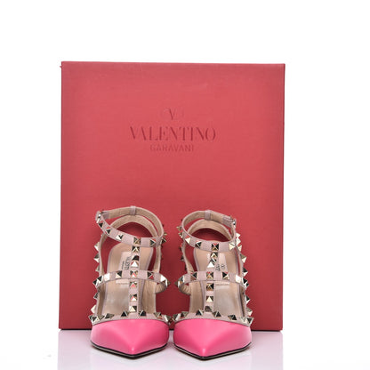 Valentino Garavani Calfskin Nappa Rockstud Ankle Strap 100mm Pumps 35.5 Peony Poudre 9 of 9