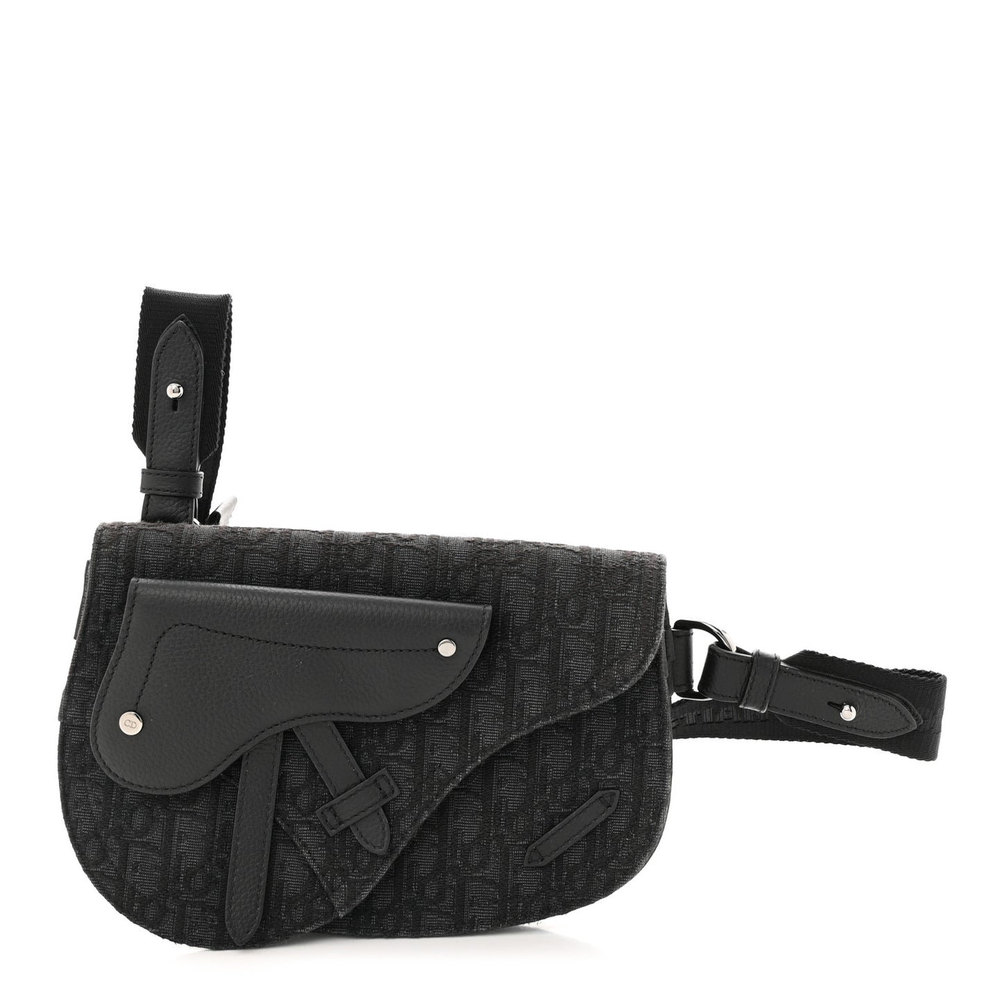 Oblique Saddle Messenger Pouch Black Blue