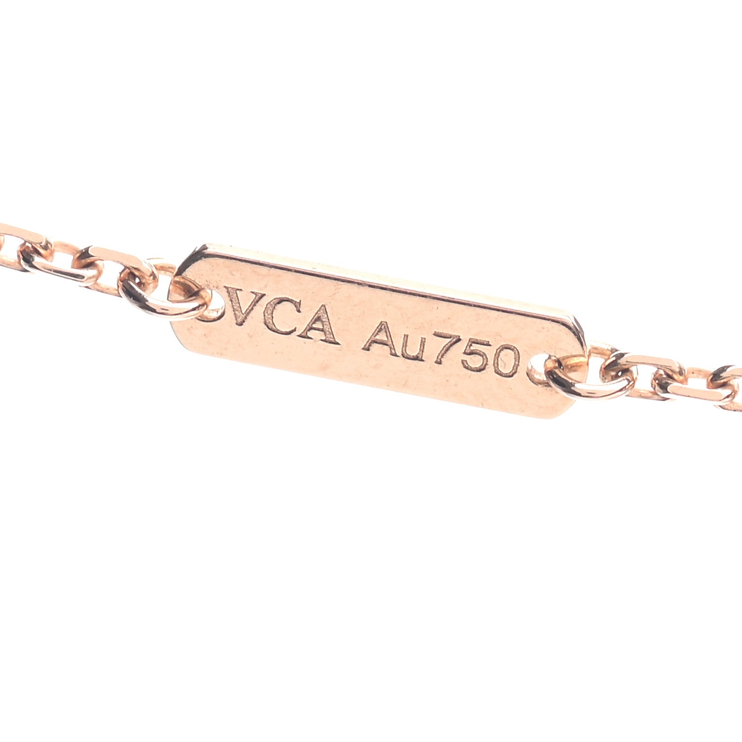 Van Cleef & Arpels 18K Rose Gold Gray Mother of Pearl Vintage Alhambra Pendant Necklace 4 of 6