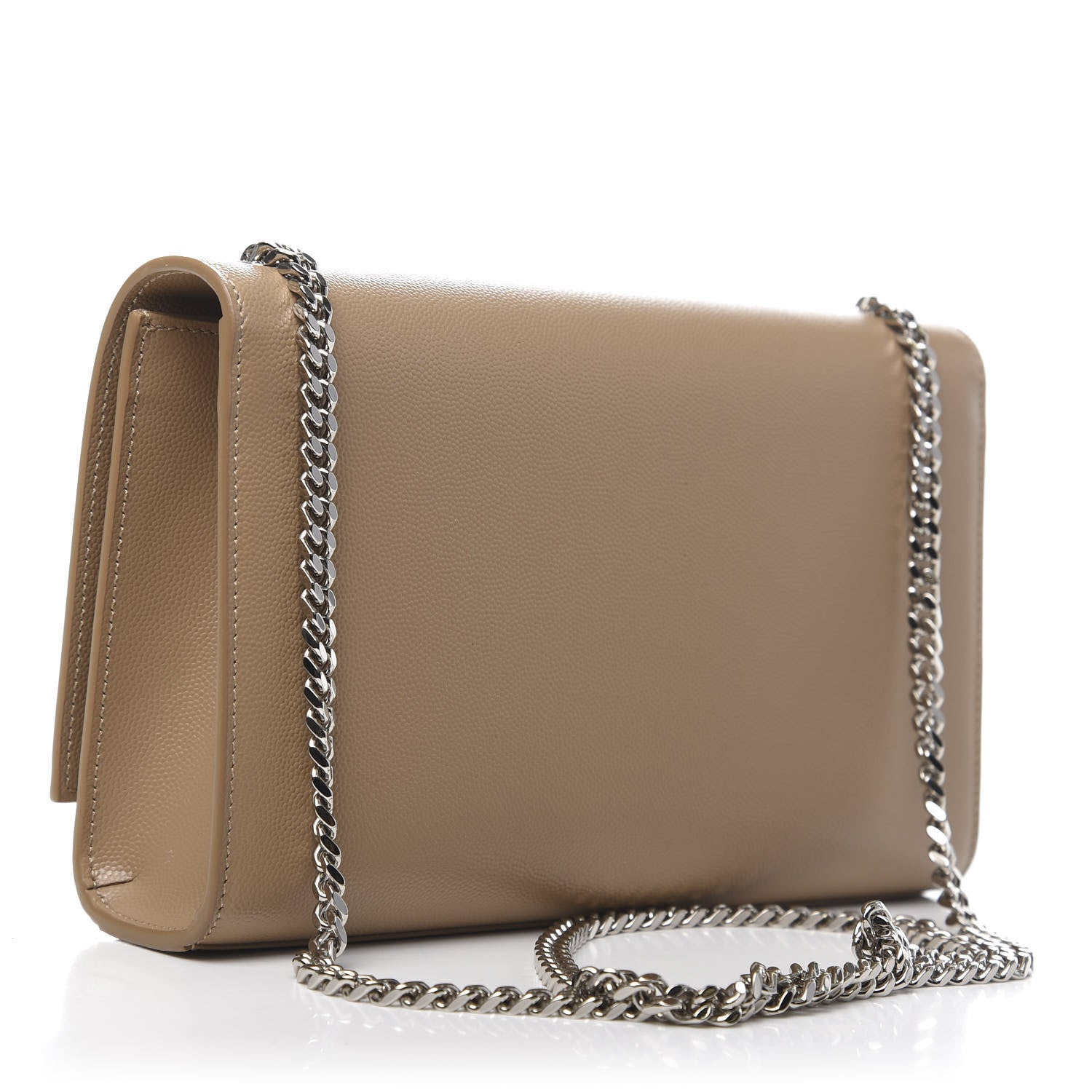 Saint Laurent Grain De Poudre Medium Monogram Kate Satchel Dark Beige 3 of 10