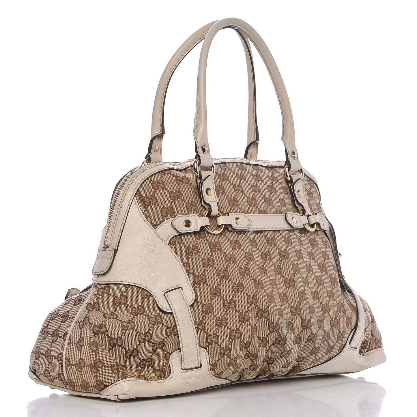 Monogram Medium Horsebit Nail Boston Off White