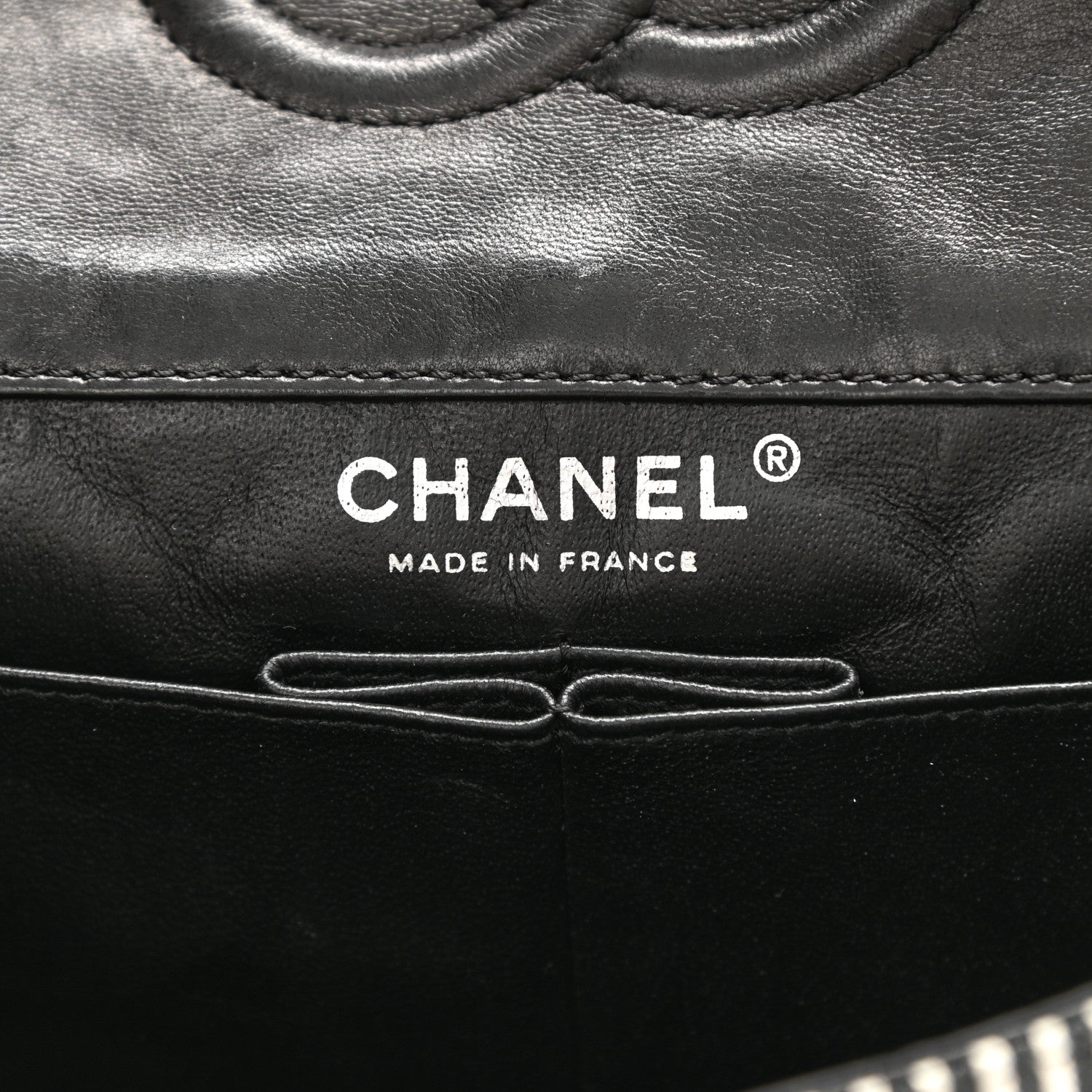 Chanel Canvas Sequin Stripe Medium Double Flap Black White 6 of 8