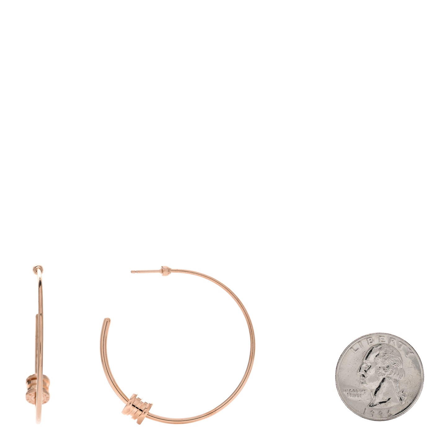 18K Rose Gold Large B.Zero1 Hoop Earrings