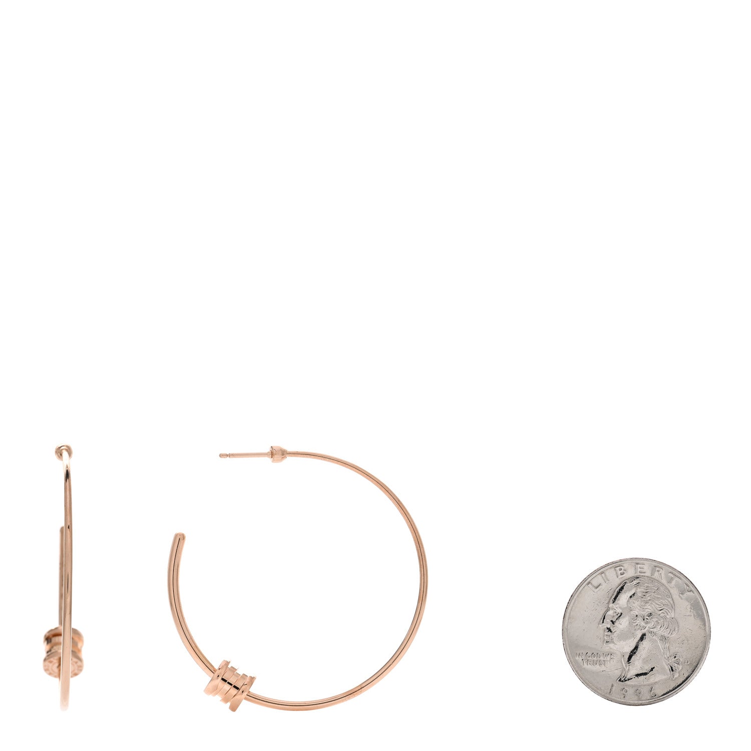 Bulgari 18K Rose Gold Large B.Zero1 Hoop Earrings 2 of 4