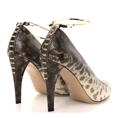Fendi Vitello Karung Effect Filo Pumps 39 Beige 5 of 11