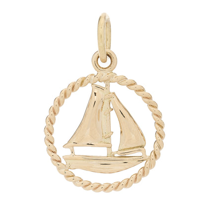 Tiffany 18K Yellow Gold Sailboat Twist Charm 1 of 3