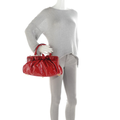 Valentino Garavani Coated Canvas Lacca Fleur Satchel Red 2 of 9