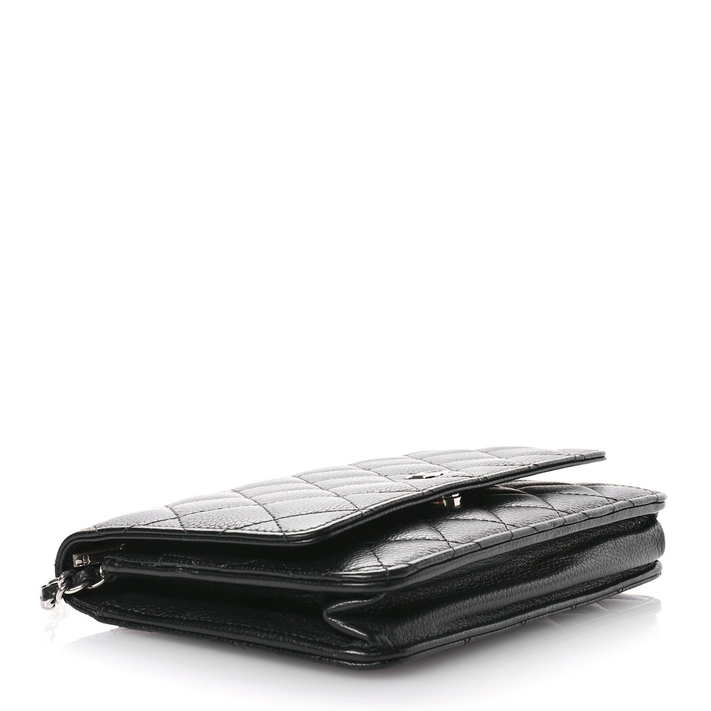 Caviar Quilted Wallet on Chain WOC Black