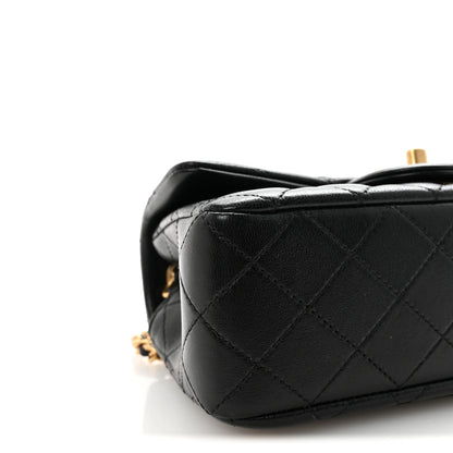 Chanel Lambskin Quilted Mini Rectangular Pearl Crush Flap Black 9 of 11