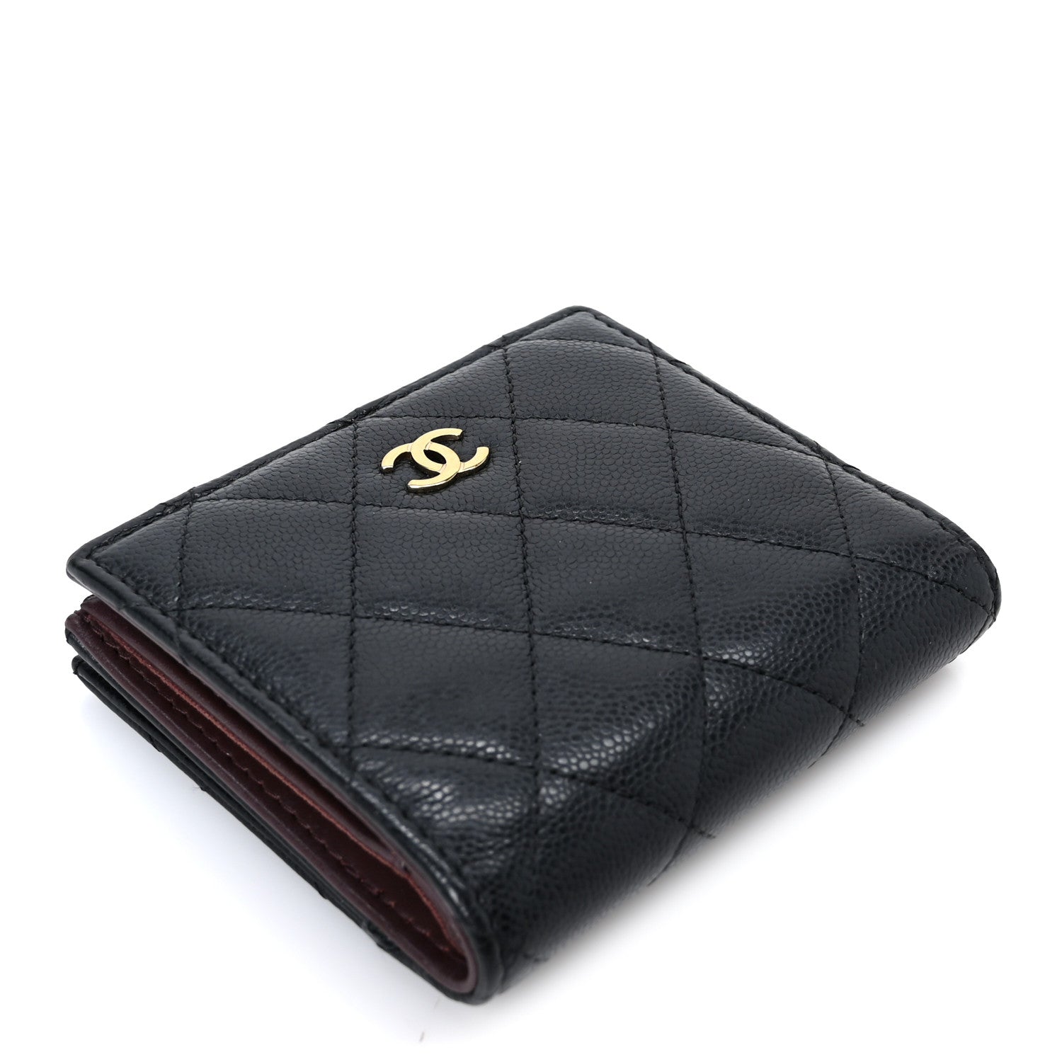 Chanel Caviar Quilted CC Zip Compact Wallet Black 4 of 12