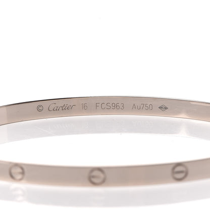 Cartier 18K White Gold Small LOVE Bracelet 16 5 of 6