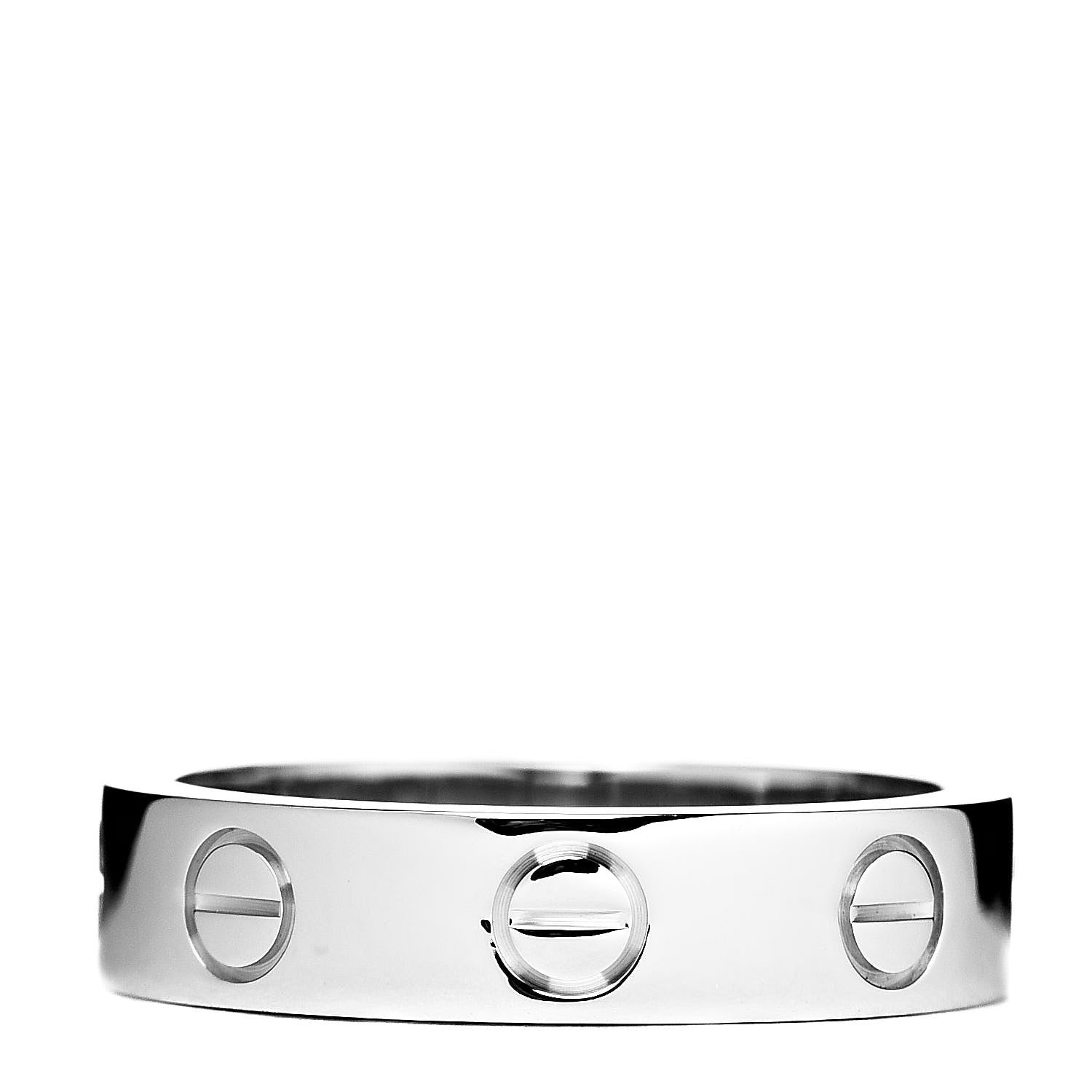 Cartier 18K White Gold Diamond 4mm LOVE Wedding Band Ring 46 3.75 3 of 5