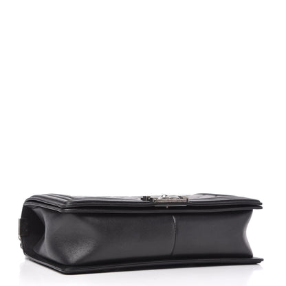 Chanel Metallic Calfskin Quilted New Medium Boy Flap Black 4 of 11