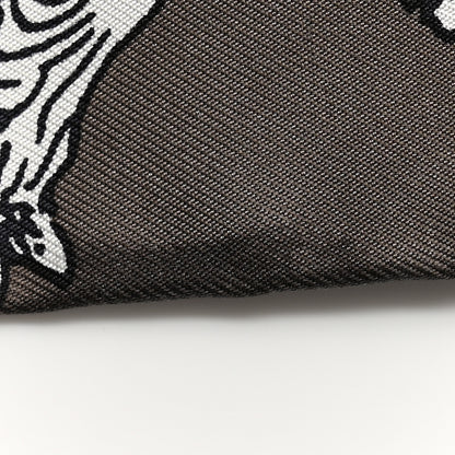 Hermes Silk Les Zebres Twilly Gris Taupe Black White 6 of 6