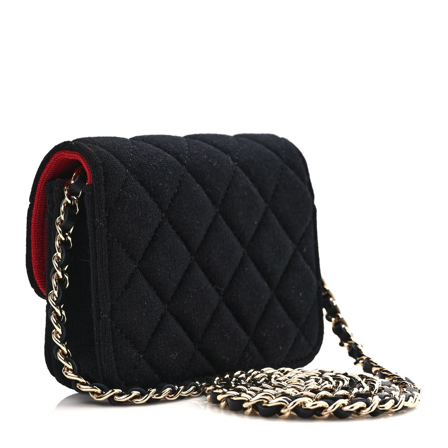 Jersey Quilted Micro Mini Flap Black
