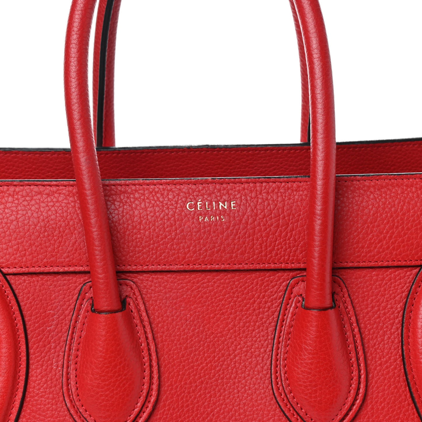 Drummed Calfskin Micro Luggage Red