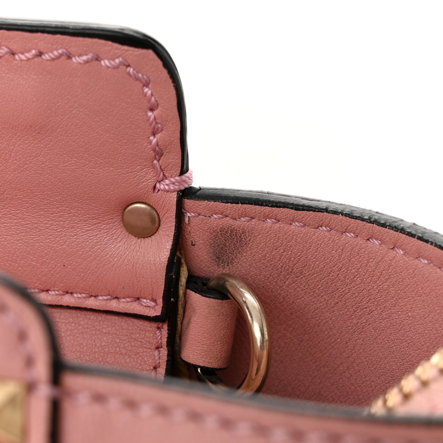 Vitello Rockstud Double Handle Tote Pop Gardenia