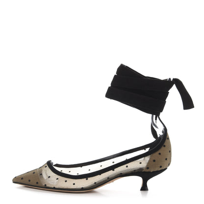 Christian Dior Suede Calfskin Lovely-D Ankle Wrap Pumps 35 Black 1 of 7