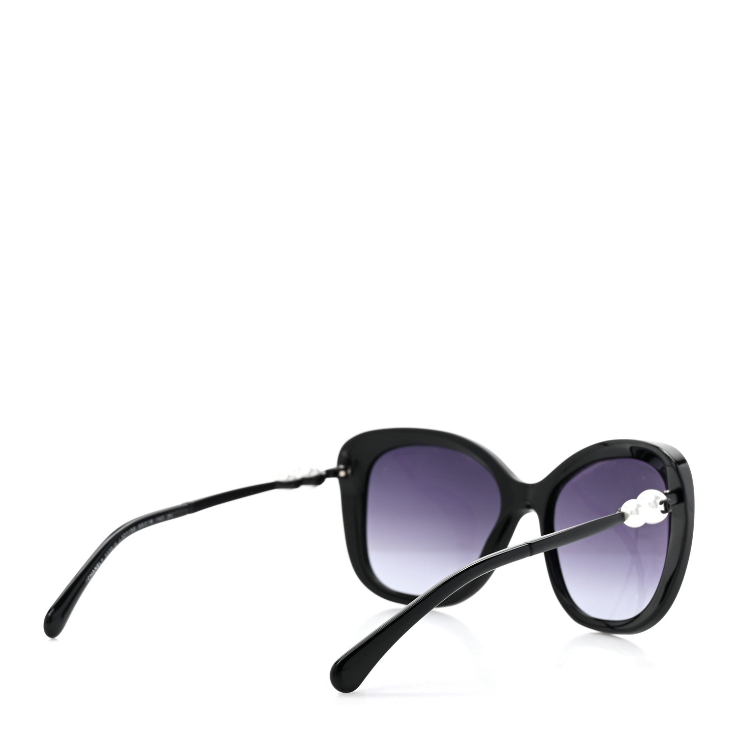 Chanel Acetate Polarized Butterfly Winter Pearl Sunglasses 5339-H Black 4 of 7