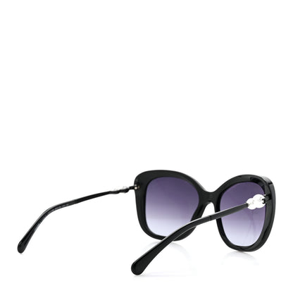 Chanel Acetate Polarized Butterfly Winter Pearl Sunglasses 5339-H Black 4 of 7