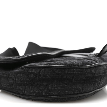 Christian Dior Oblique Mens Saddle Bag Black Blue 9 of 11