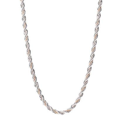 Tiffany Sterling Silver 18K Yellow Gold Rope Chain Necklace 18" 1 of 4