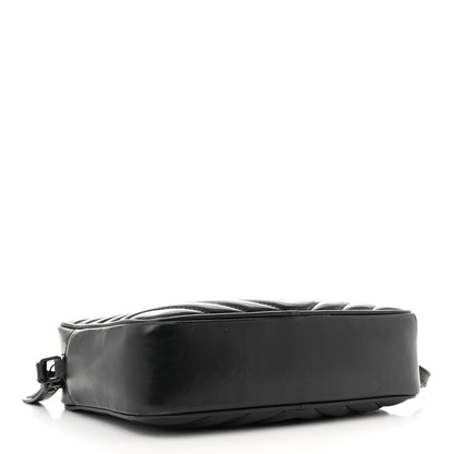 Saint Laurent Calfskin Matelasse Monogram Monochrome Lou Camera Bag Black 4 of 13