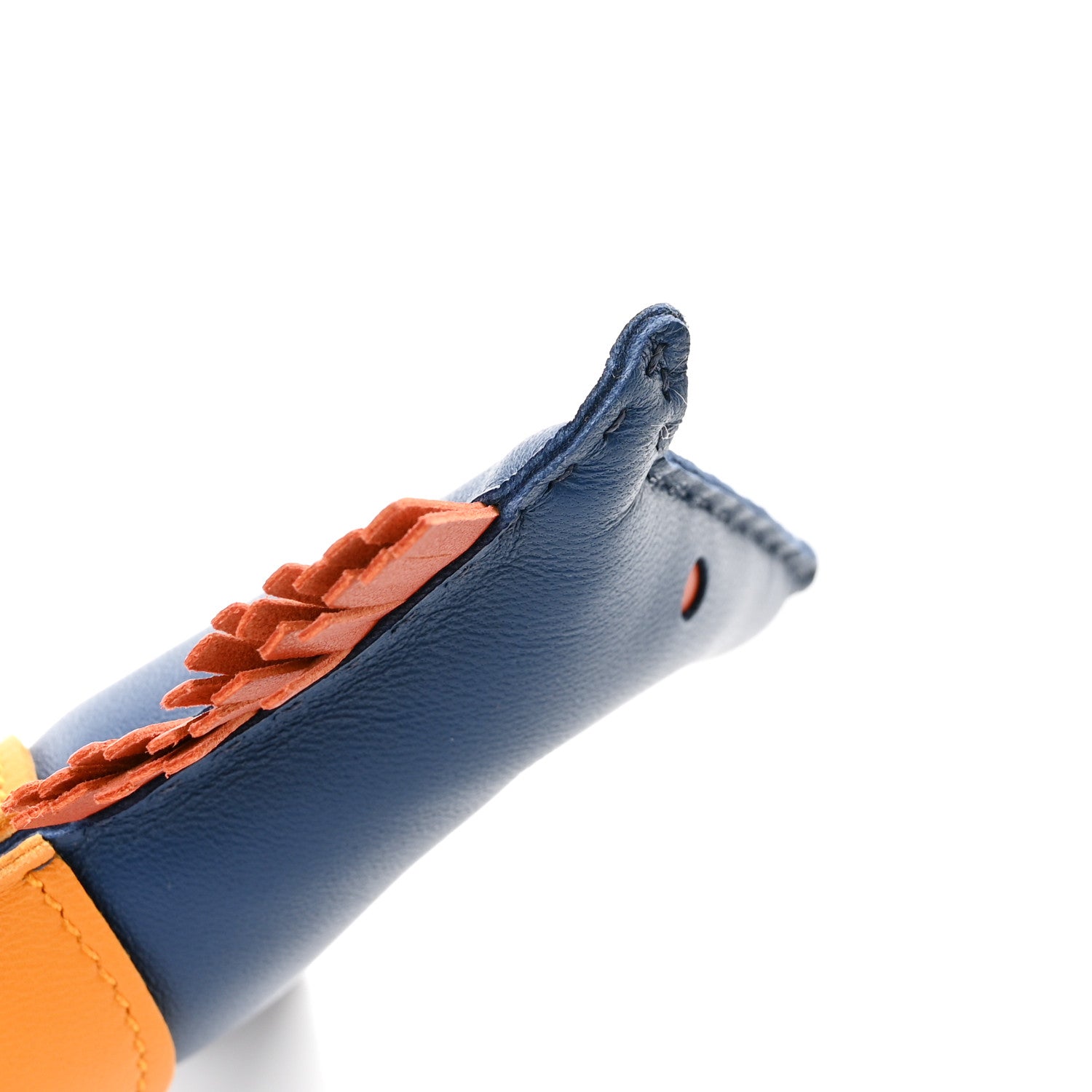 Hermes Milo Lambskin Grigri Rodeo Horse Bag Charm GM Bleu de Malte Cornaline Jaune D'Or 4 of 6