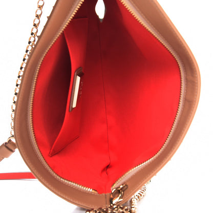 Christian Louboutin Calfskin Studded Loubiposh Chain Clutch Nude 5 of 7
