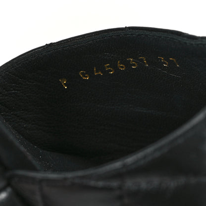 Chanel Lambskin Quilted Peep Toe Wedge Sandals 37 Black 9 of 11
