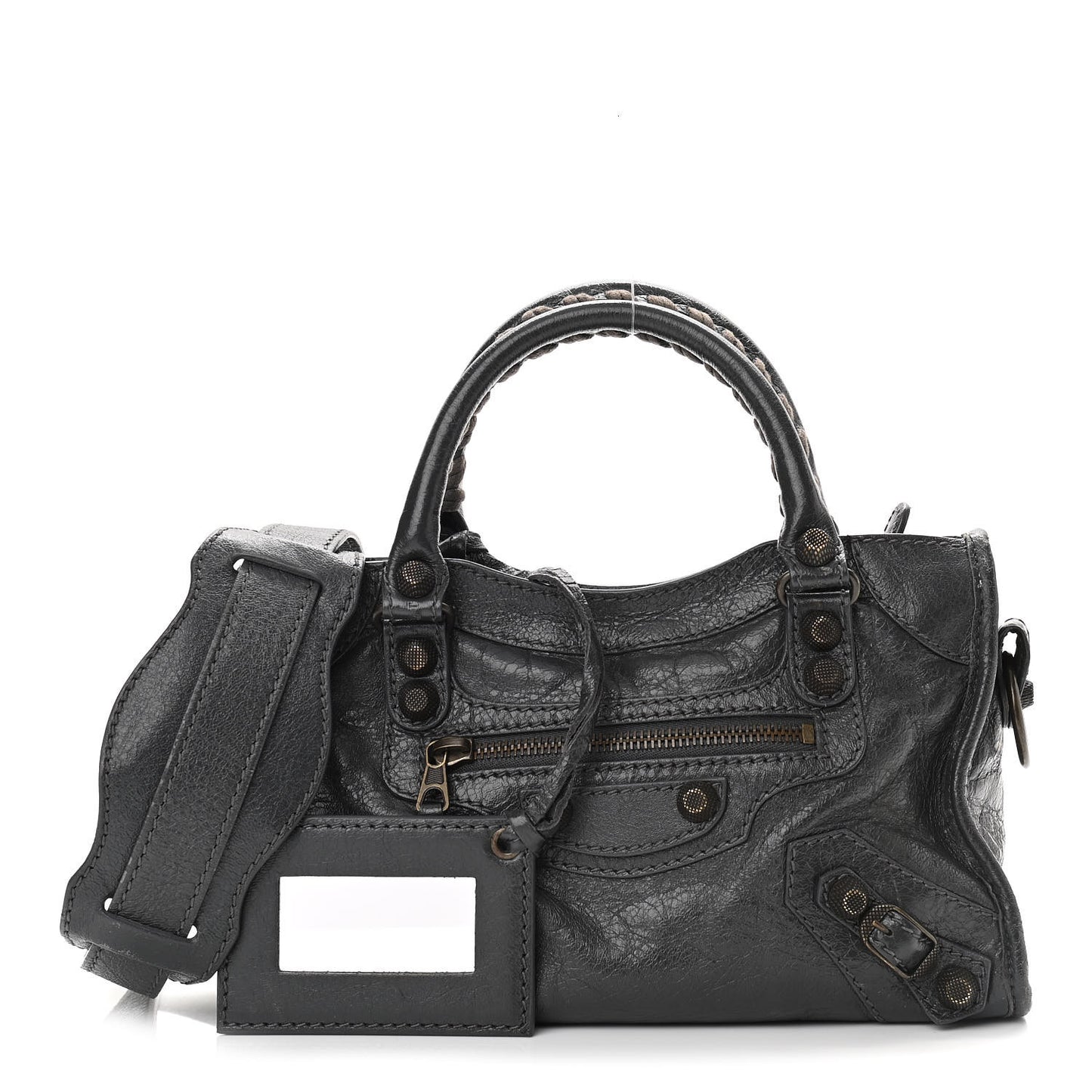 Agneau Giant 12 Gunmetal Hardware Mini City Gris Fossile