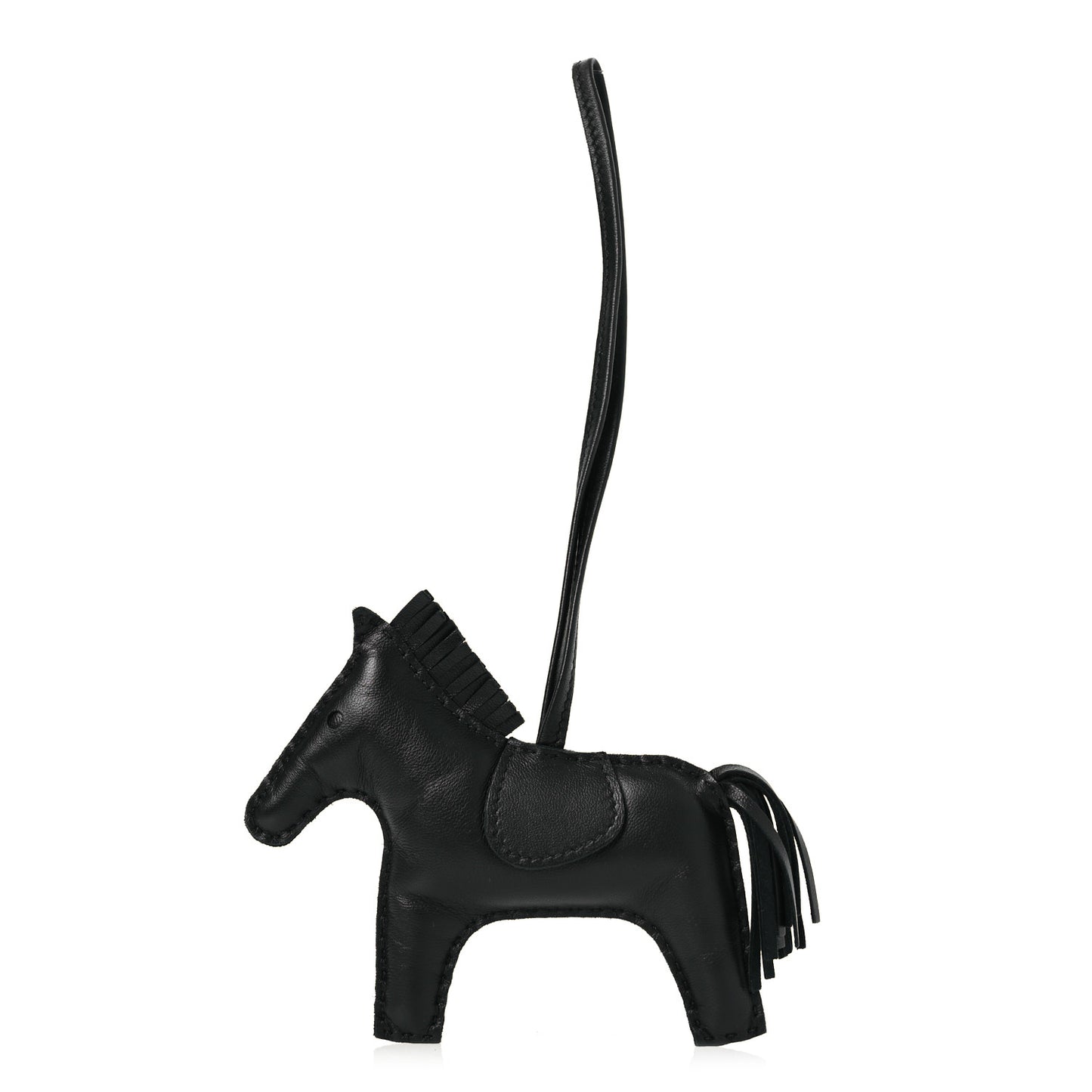 Milo Lambskin Grigri Rodeo Horse Bag Charm MM So Black