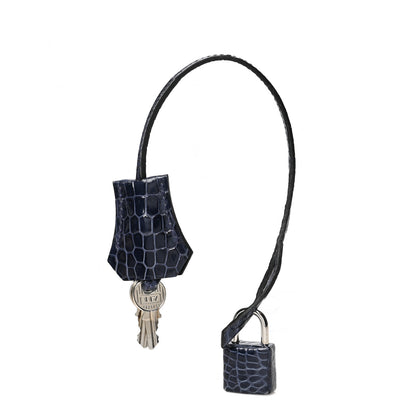 Hermes Crocodile Lock and Key Clochette Set 1 of 3