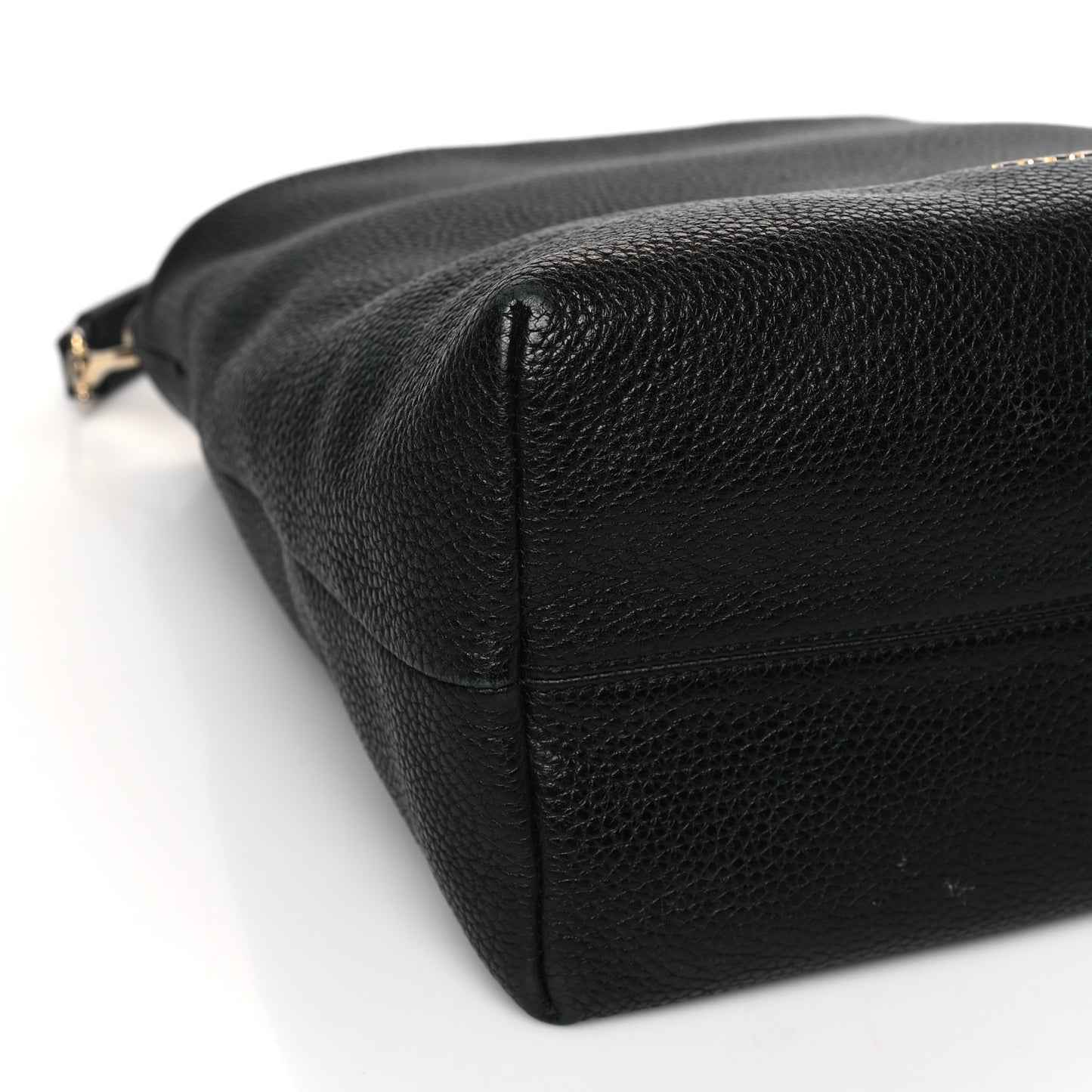 Grainy Calfskin Medium Cale Hobo Black