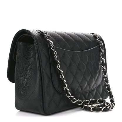 Chanel Caviar Quilted Jumbo Double Flap Black 3 of 11