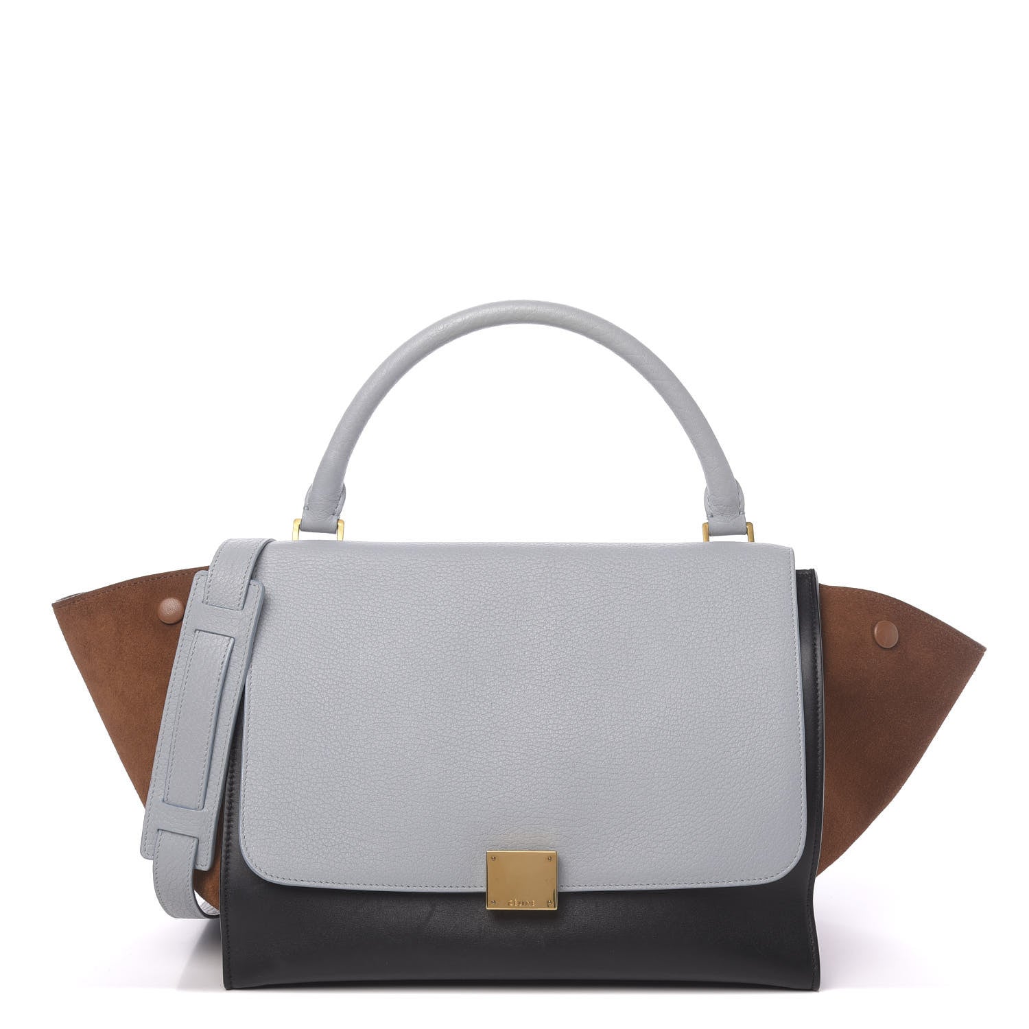 Celine Velluto Calfskin Suede Medium Tri-Color Trapeze 1 of 15