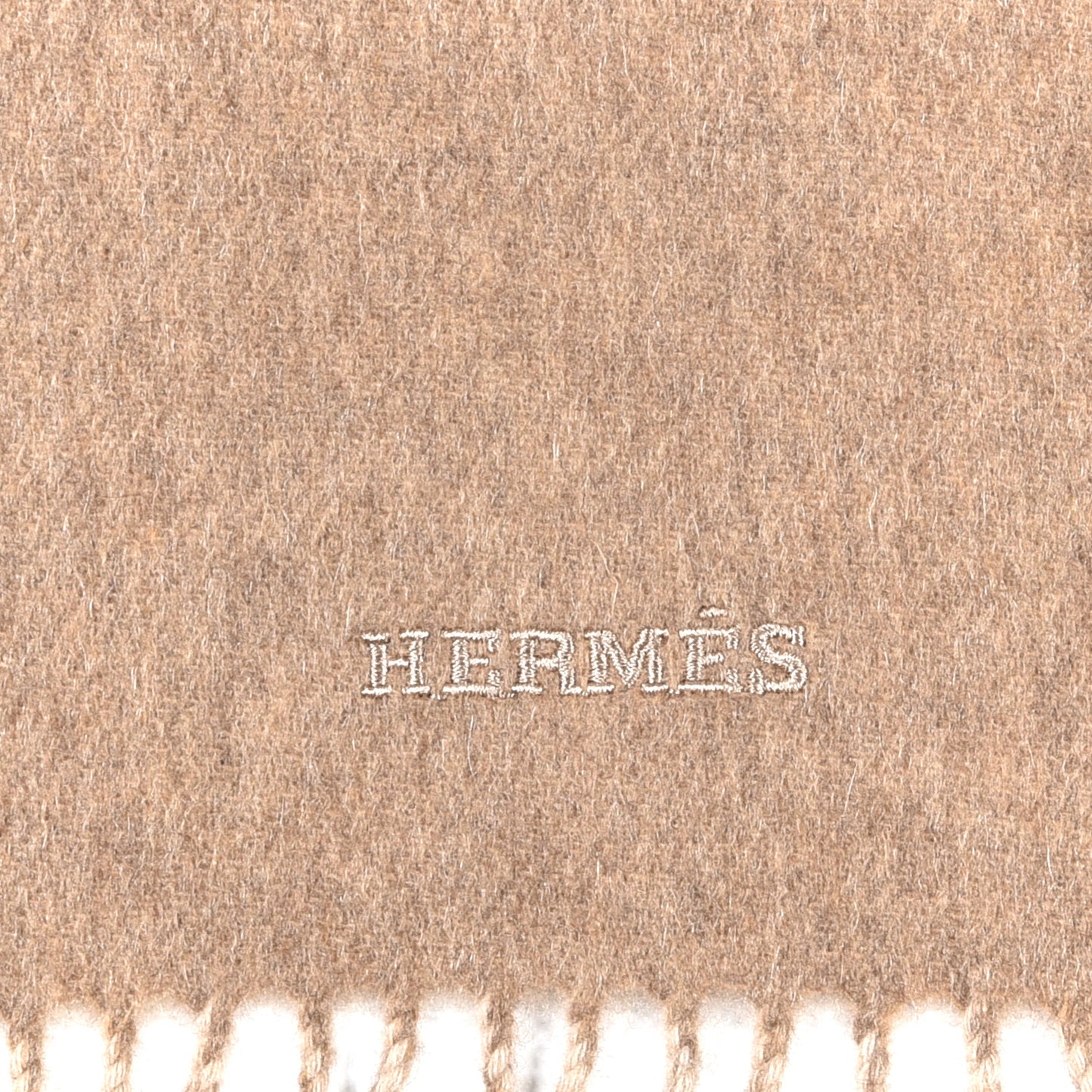 Cashmere Recto Verso Muffler Marron Glace Craie