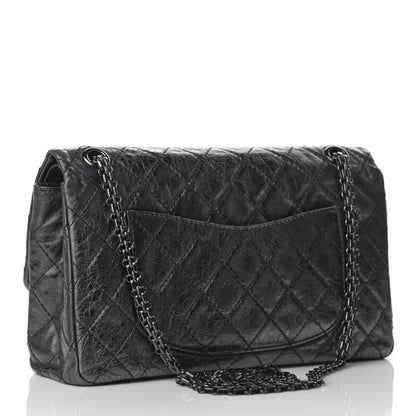 Chanel Metallic Aged Calfskin Quilted 2.55 Reissue 226 Flap Dark Silver 3 of 11