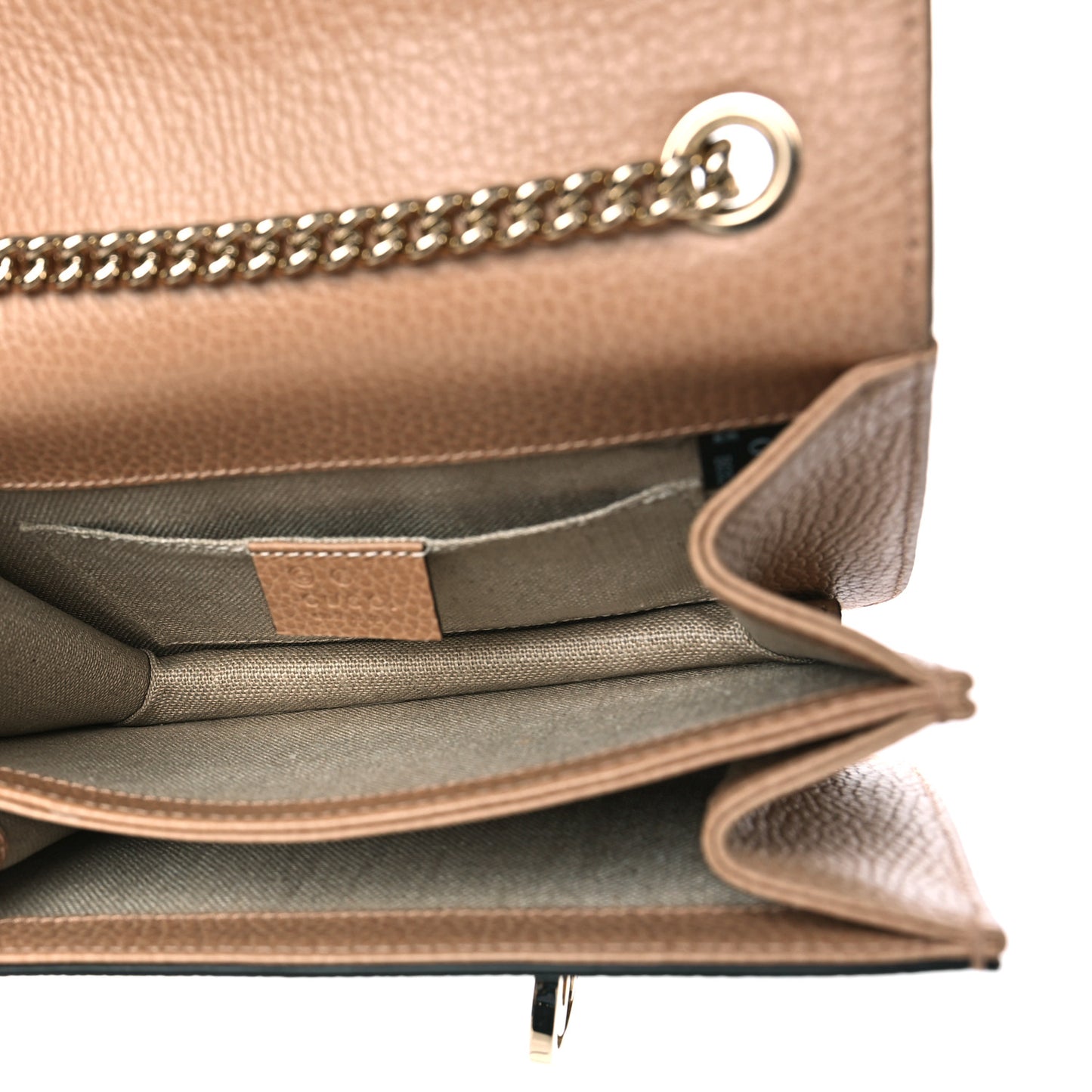 Dollar Calfskin Small Interlocking G Shoulder Bag Camelia