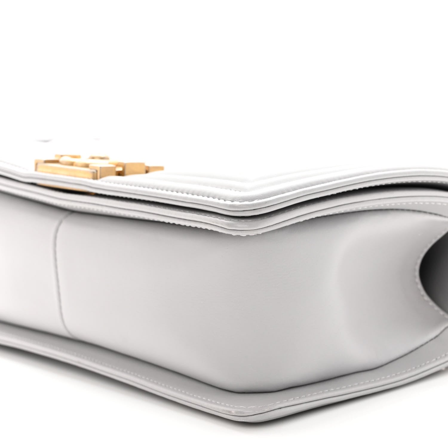 Chanel Calfskin Chevron Quilted Medium Boy Flap Grey 9 of 9