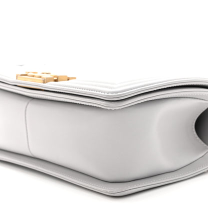 Chanel Calfskin Chevron Quilted Medium Boy Flap Grey 9 of 9